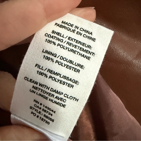 Avec Les Filles brown oversized vegan leather puffer jacket Size: XS - Picture 5 of 5
